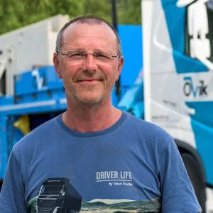 Kjetil Kristoffersen, sjåfør for Bjørn Ovik AS